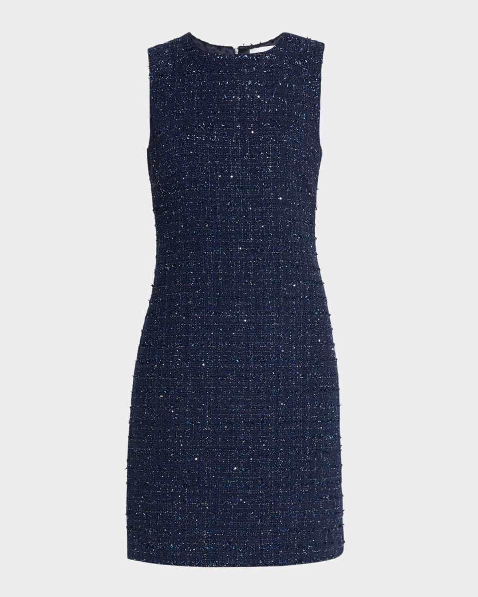 Midnight Metallic Multi Tweed Sleeveless Dress